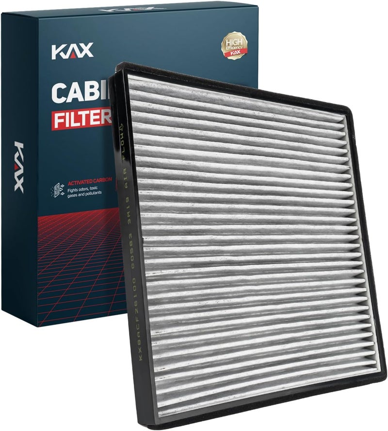 KAX فلتر هواء المقصورة، CF11667 بديل لشيفروليه كامارو 2010 2011 2012 2013 2014 2015، مع فلتر هواء مقصورة الركاب بالفحم النشط، فلتر الغبار وحبوب اللقاح - Image 1